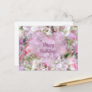 Hortensie und Rosen - Vintage-Sträußchen in Öl     Postkarte