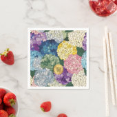 Hortensien-Blumen-Faux-Buntglas-Monogramm Serviette (Beispiel)
