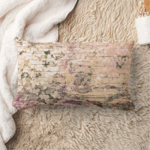 Hortensien-Blumen-Sepia-Tan-Farmhouse-Vintage-Holz Lendenkissen