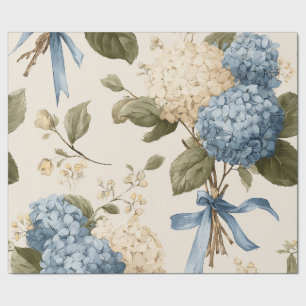 Hortensien-Blumenstrauß-Muster im Vintage-Stil Geschenkpapier