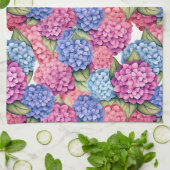 Hortensien-Blüten Pink Blau Geschirrtuch (Gefaltet)