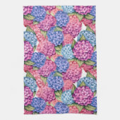 Hortensien-Blüten Pink Blau Geschirrtuch (Vertikal)