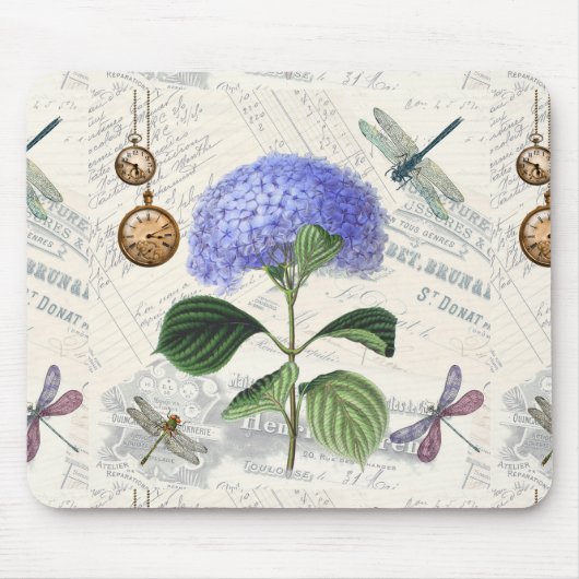 Hortensien-Collage Mousepad (Vorne)