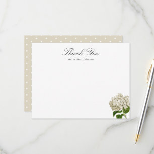 Hortensien-Dankeschön-Flachkarte mit individuellem RSVP Karte