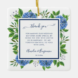 Hortensien Danksagungs-Geschenk für Trauzeugen Keramikornament