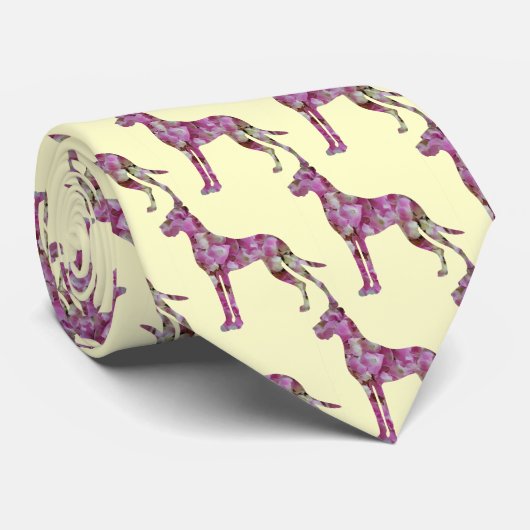 Hortensien Dogge Krawatte (Gerollt)