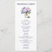 Hortensien Frühjahrsblumen Hochzeitsprogramm Programm (Rückseite)
