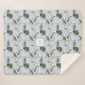 Hortensien-Garten-Monogramm Sherpadecke (Vorderseite (Horizontal))
