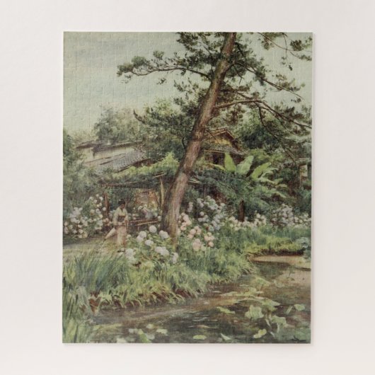 Hortensien im Teegarten in Nichi Otani Puzzle (Vertikal)