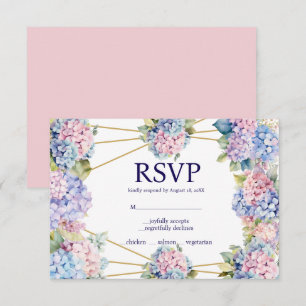 Hortensien-Menüauswahl RSVP-Antwortkarte RSVP Karte