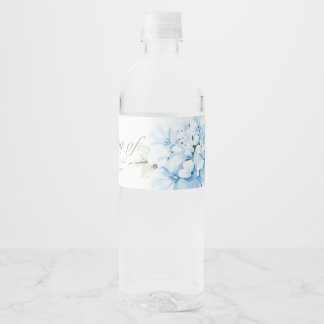 Hortensien Pastellblüte Wasserflaschenetikett