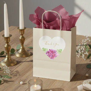 Hortensien Rosa Farbtöne Florale Hochzeit Danke Herz-Aufkleber