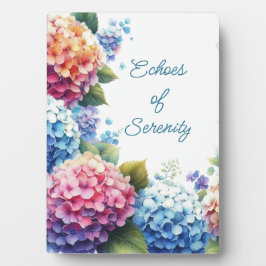 Hortensien-Tischschild 'Serenity' mit Staffelei Fotoplatte
