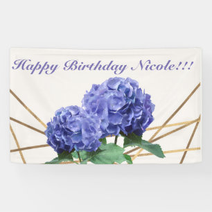 Hortensien- und Gold-elegantes Blumen-Hochzeitsban Banner