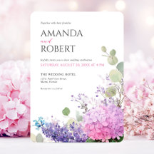 Hortensien-Wasserfarben-Blumen Elegante Hochzeit