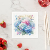 Hortensienblaue Florale Geburtstagsfeier Serviette (Beispiel)