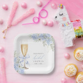 Hortensienblaue Florale Hochzeitsdusche Pappteller (Party)