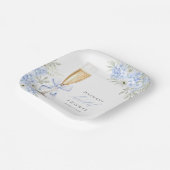 Hortensienblaue Florale Hochzeitsdusche Pappteller (Gewinkelt)