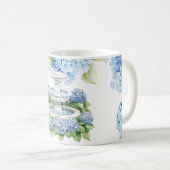 Hortensienblüten Aquarell Kaffeetasse (VorderseiteRechts)