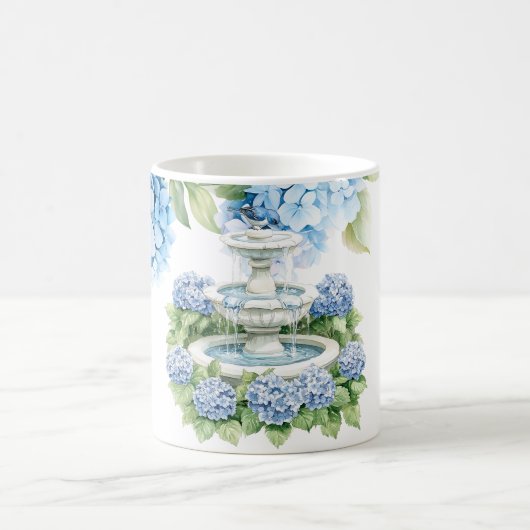 Hortensienblüten Aquarell Kaffeetasse (Mittel)