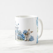 Hortensienblüten Aquarell Kaffeetasse (VorderseiteRechts)