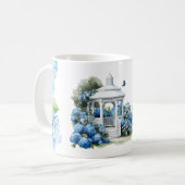 Hortensienblüten Aquarell Kaffeetasse (Vorderseite Links)