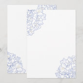 Hortensienkunst Weiße Hochzeitsprogramm-Papier Programm (Vorne/Hinten)