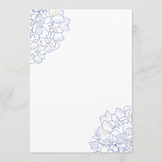 Hortensienkunst Weiße Hochzeitsprogramm-Papier Programm (Vorderseite)