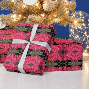 Hortensienmuster in Rosa Geschenkpapier