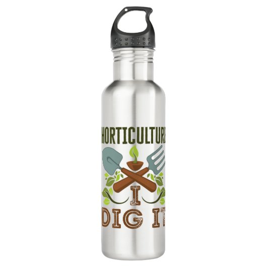 Horticulture I Dig It Edelstahlflasche (Vorderseite)