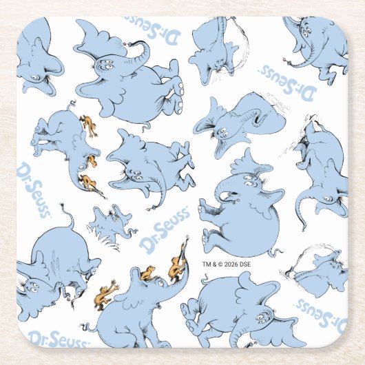 Horton Hears A Who Monkey Pattern Rechteckiger Pappuntersetzer (Vorderseite)
