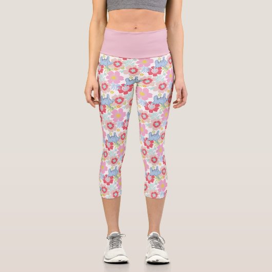 Horton hört A Who | Muster der Blume Pastel Capri Leggings (Vorderseite)