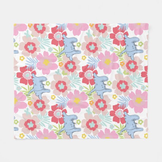 Horton hört A Who | Muster der Blume Pastel Fleecedecke (Vorderseite (Horizontal))