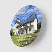 Horton Point Lighthouse, New York Round Clock Runde Wanduhr (Winkel)
