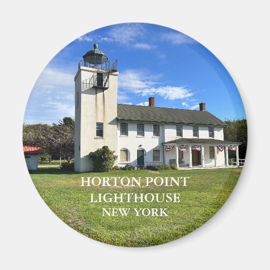 Horton Point Lighthouse, New York Round Magnet (Vorne)