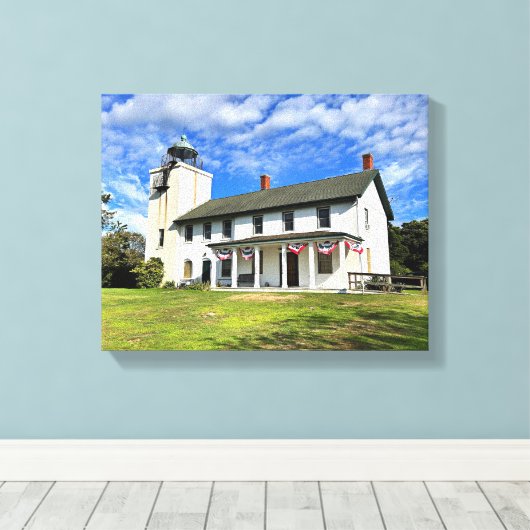 Horton Point Lighthouse New York Wrapped Canvas Leinwanddruck (Insitu (Holzboden))
