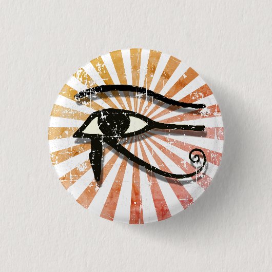 Horus ägyptisches Symbol Retro Sun Button (Vorderseite)