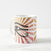 Horus ägyptisches Symbol Retro Sun Kaffeetasse (Vorderseite Links)