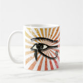 Horus ägyptisches Symbol Retro Sun Kaffeetasse (Links)