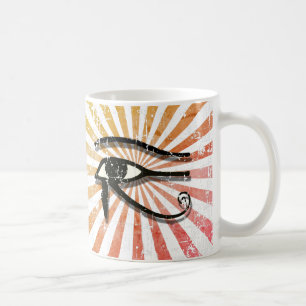 Horus ägyptisches Symbol Retro Sun Kaffeetasse