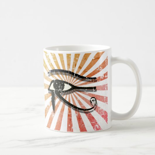 Horus ägyptisches Symbol Retro Sun Kaffeetasse (Rechts)