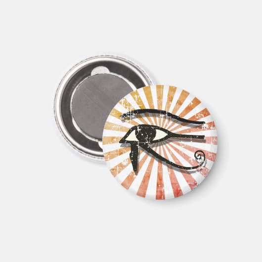 Horus ägyptisches Symbol Retro Sun Magnet (Vorderseite/Rückseite)