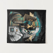 Horus Astronaut - Erkundung alter Güter und Weltra Wandteppich (Vorderseite (Horizontal))