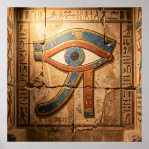 Horus-Auge mit ägyptischen Hieroglyphen Spirituali Poster