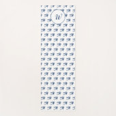 Horus Blue White Gemustert Yogamatte (Vorderseite)