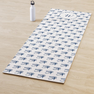 Horus Blue White Gemustert Yogamatte