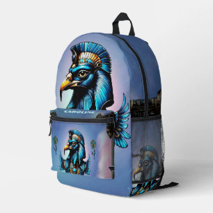 Horus den ägyptischen Falkengott. Bedruckter Rucksack