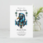 Horus den ägyptischen Falkengott. Einladung (Stehend Vorderseite)