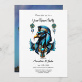 Horus den ägyptischen Falkengott. Einladung (Vorne/Hinten)