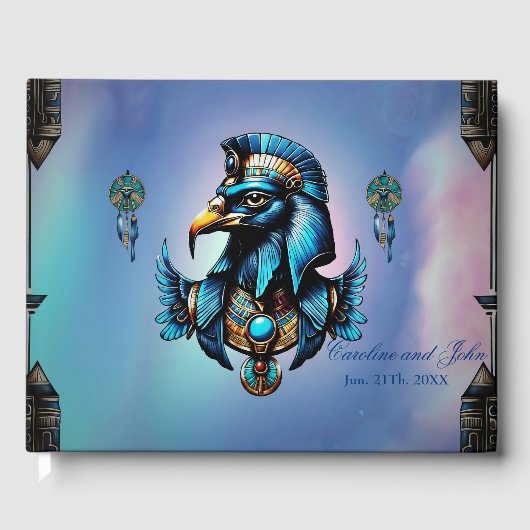 Horus den ägyptischen Falkengott. Gästebuch (Vorderseite)